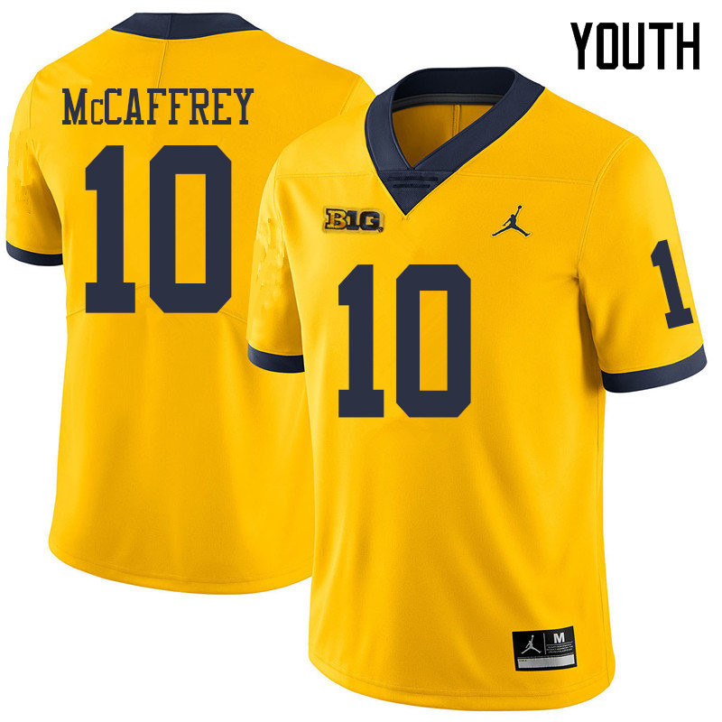 Jordan Brand Youth #10 Dylan McCaffrey Michigan Wolverines College Football Jerseys Sale-Yellow